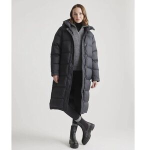 NWT Quince Responsible Down Long Puffer Jacket Black Sz L